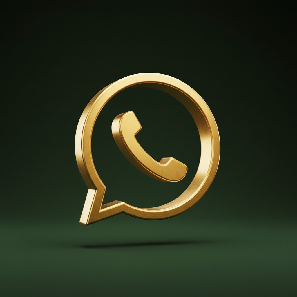 Faça a logo do whatsapp em dourado